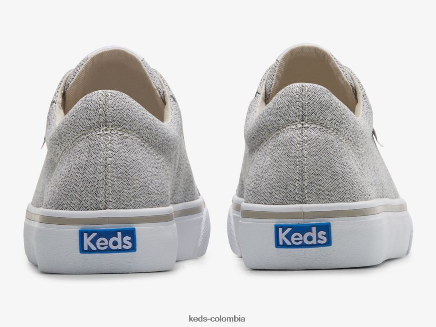 RF0RND205 Zapatilla estática lineal Jump Kick de tela gris mujer Keds