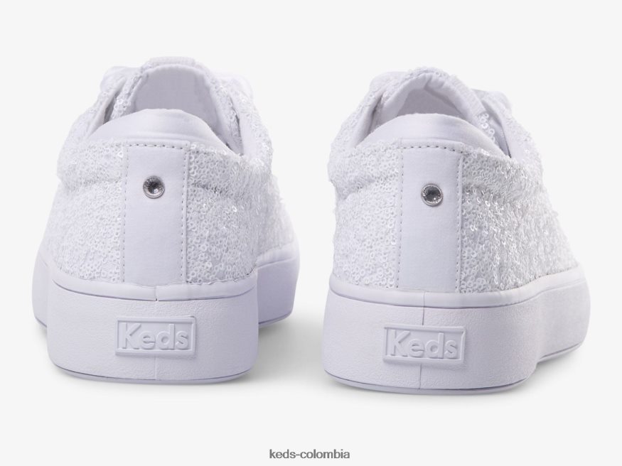 RF0RND208 zapatillas alley con lentejuelas blanco mujer Keds