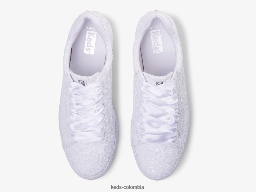 RF0RND208 zapatillas alley con lentejuelas blanco mujer Keds
