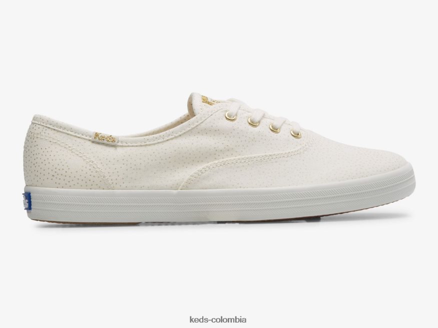RF0RND209 tenis Champion de lona con estampado de lunares Oro blanco mujer Keds