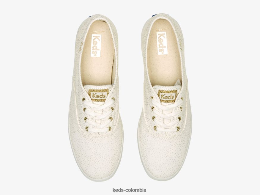 RF0RND209 tenis Champion de lona con estampado de lunares Oro blanco mujer Keds