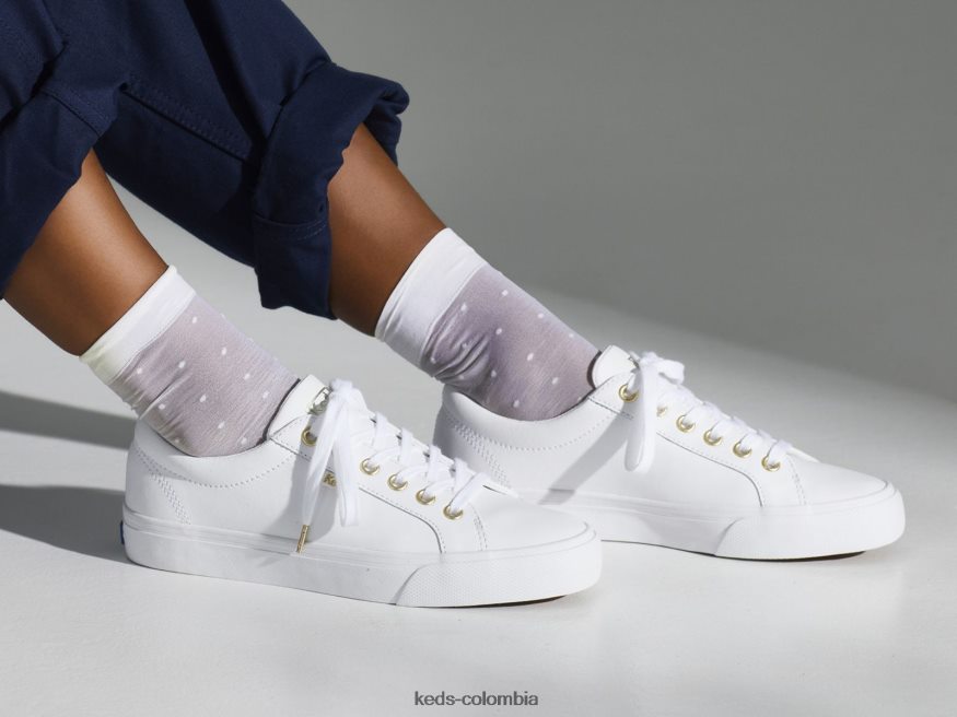 RF0RND84 zapatillas jump kick de cuero Oro blanco mujer Keds