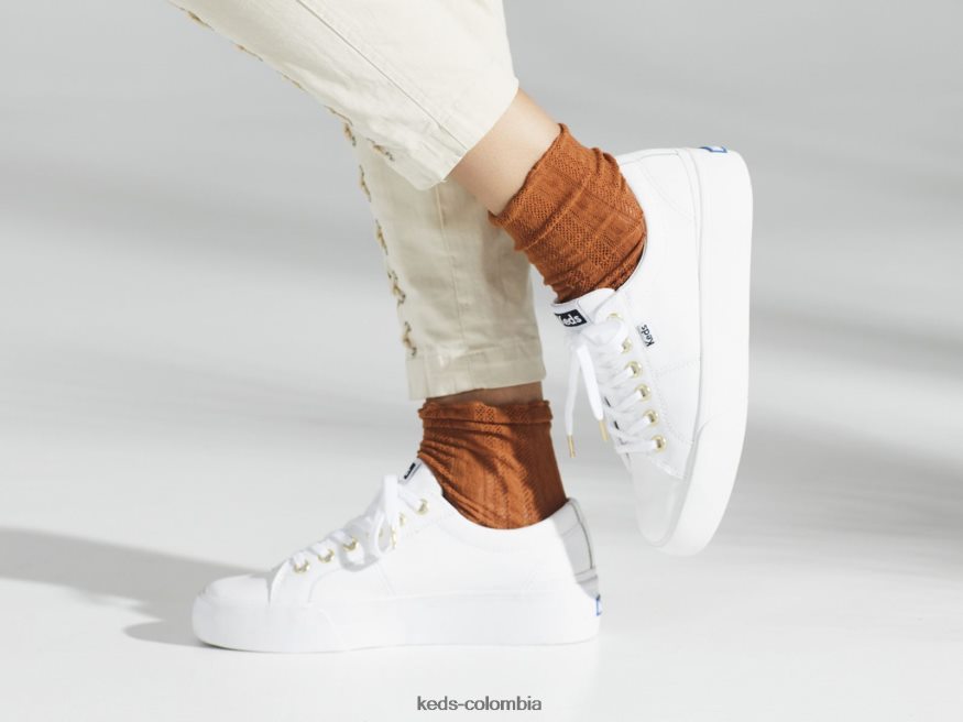 RF0RND85 zapatillas jump kick duo de cuero blanco mujer Keds