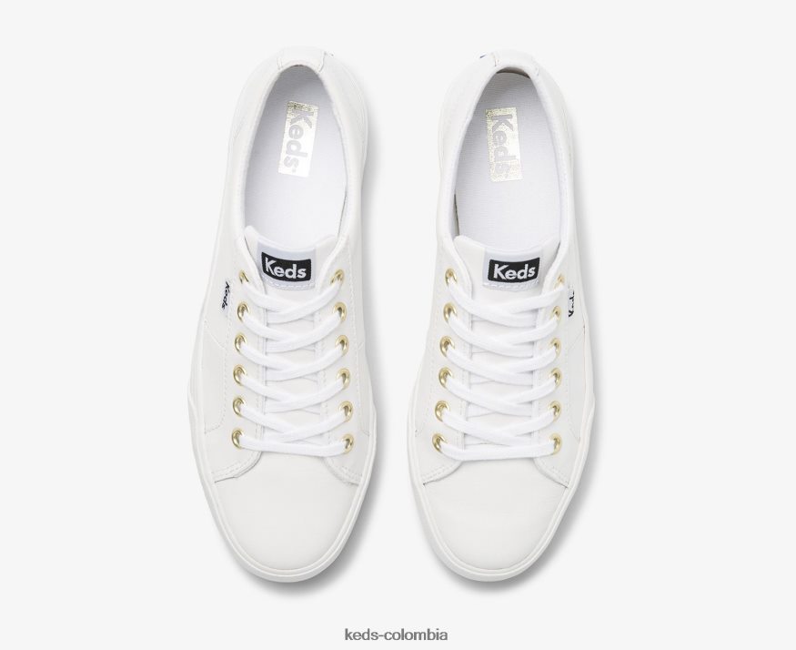 RF0RND85 zapatillas jump kick duo de cuero blanco mujer Keds