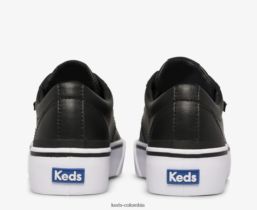 RF0RND86 zapatillas jump kick duo de cuero negro mujer Keds