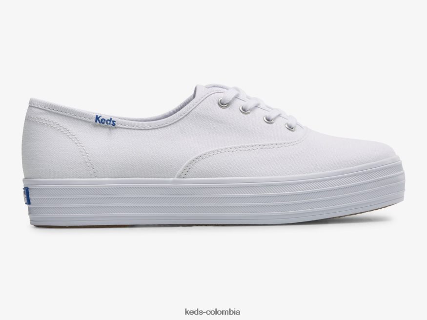 RF0RND87 la zapatilla de lona con plataforma blanco mujer Keds