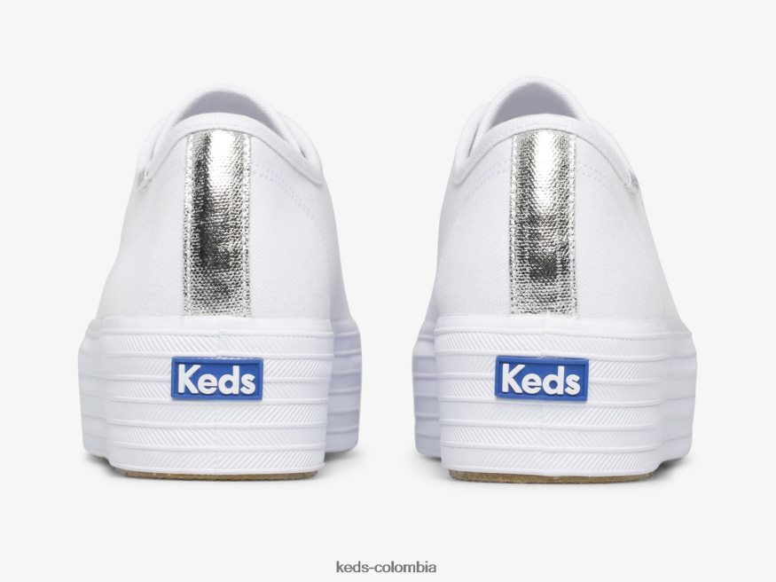 RF0RND89 zapatillas triple up de lona blanco mujer Keds