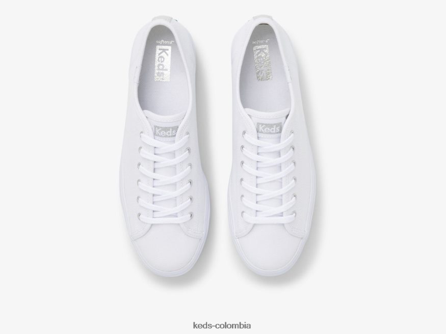 RF0RND89 zapatillas triple up de lona blanco mujer Keds