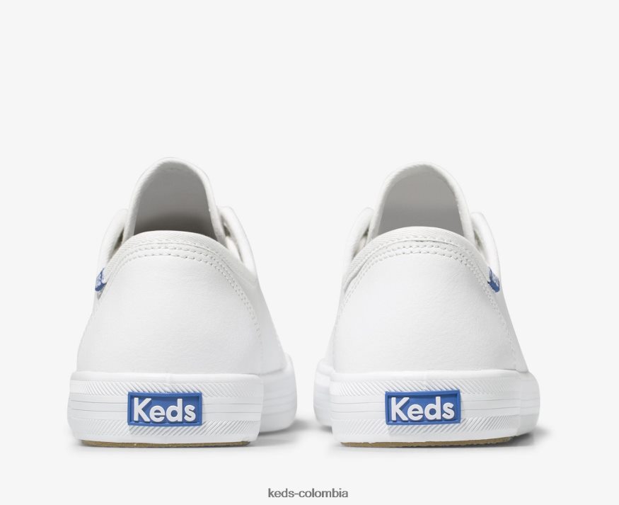 RF0RND91 zapatillas kickstart de piel blanco azul mujer Keds