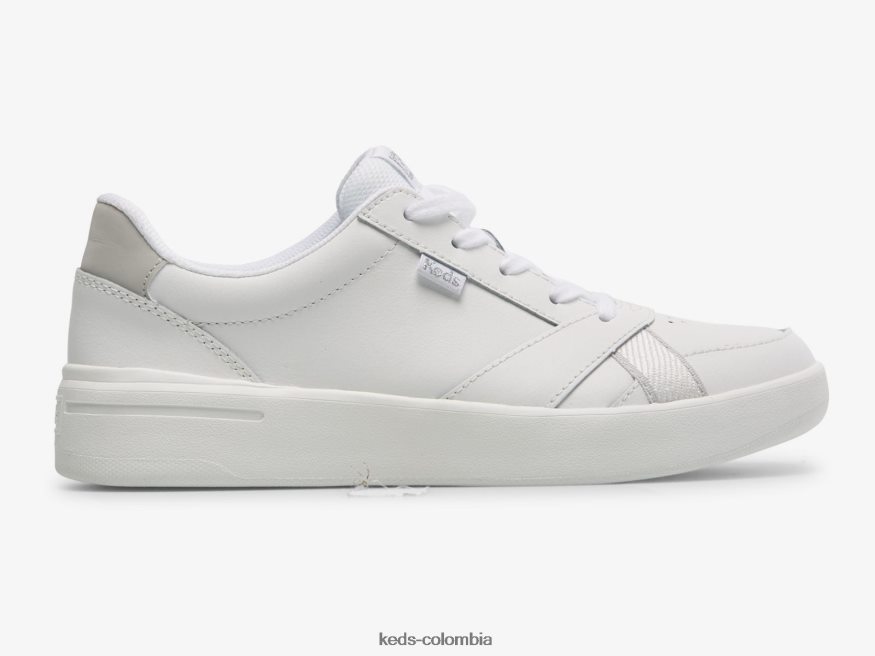 RF0RND98 zapatillas de cuero corte blanco mujer Keds