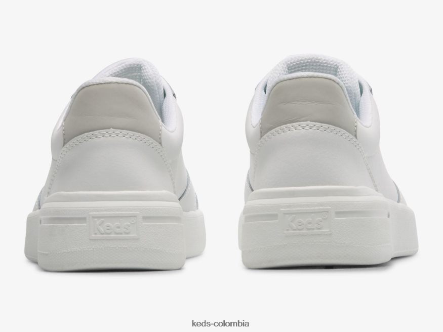 RF0RND98 zapatillas de cuero corte blanco mujer Keds