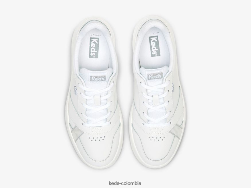 RF0RND98 zapatillas de cuero corte blanco mujer Keds