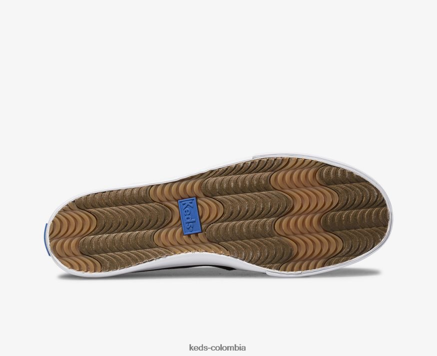 RF0RND1 tenis de lona de dos pisos sin cordones negro mujer Keds