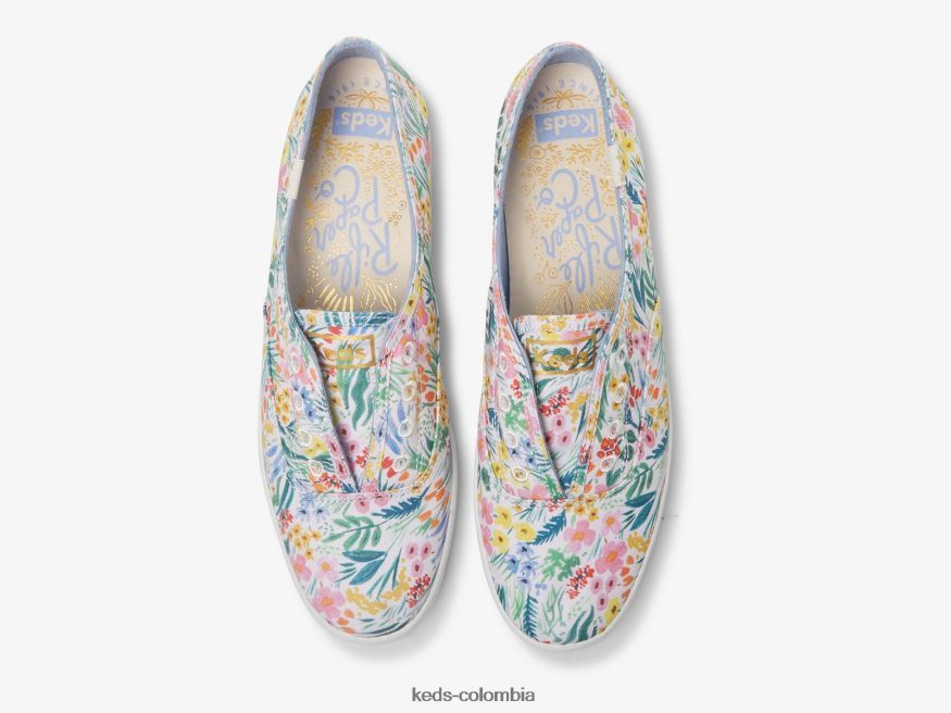 RF0RND20 zapatillas sin cordones chillax lea blanco multicolor mujer Keds x Rifle Paper Co.