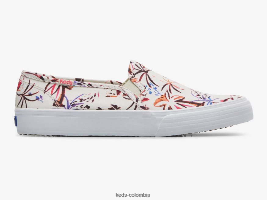 RF0RND21 tenis sin cordones con estampado de islas de dos pisos rosa gris mujer Keds