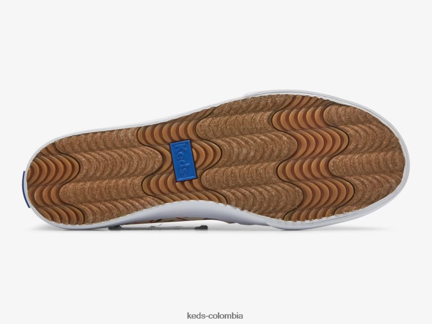 RF0RND21 tenis sin cordones con estampado de islas de dos pisos rosa gris mujer Keds