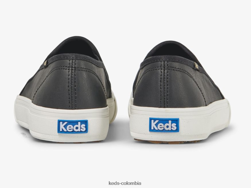 RF0RND24 Zapatilla sin cordones de cuero con relieve de dos pisos negro mujer Keds