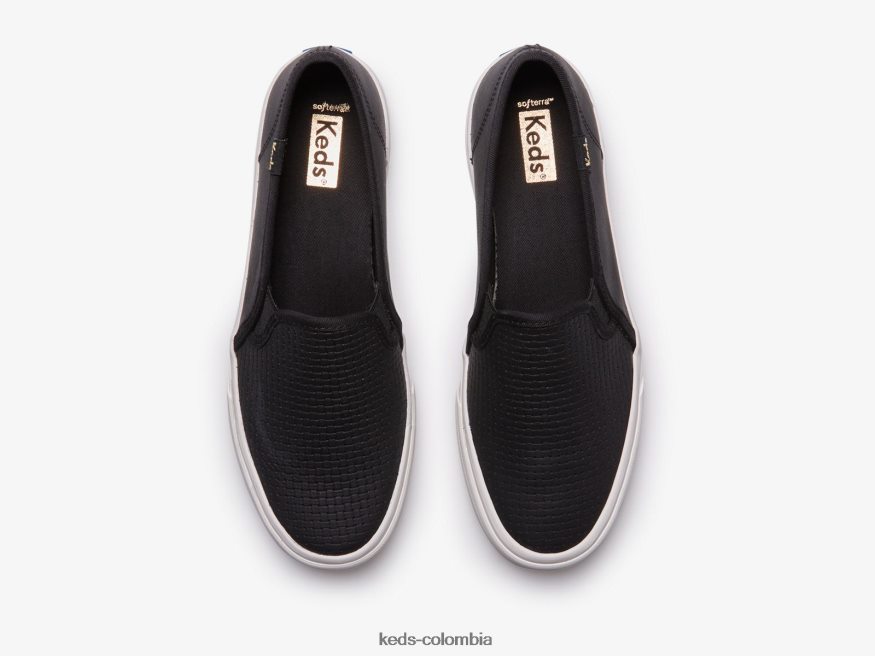 RF0RND24 Zapatilla sin cordones de cuero con relieve de dos pisos negro mujer Keds