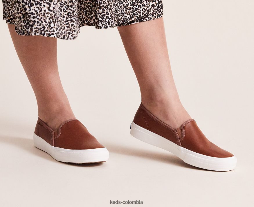 RF0RND26 zapatilla sin cordones de cuero de dos pisos coñac mujer Keds