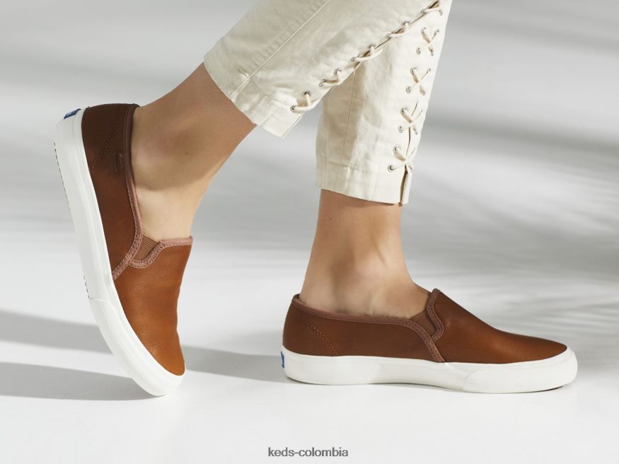 RF0RND26 zapatilla sin cordones de cuero de dos pisos coñac mujer Keds