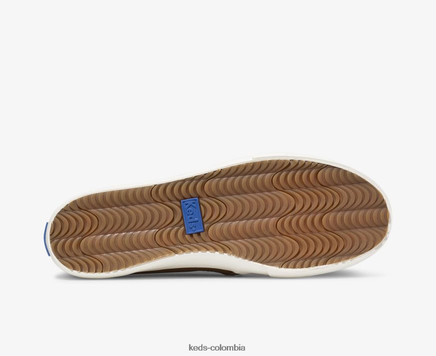 RF0RND26 zapatilla sin cordones de cuero de dos pisos coñac mujer Keds