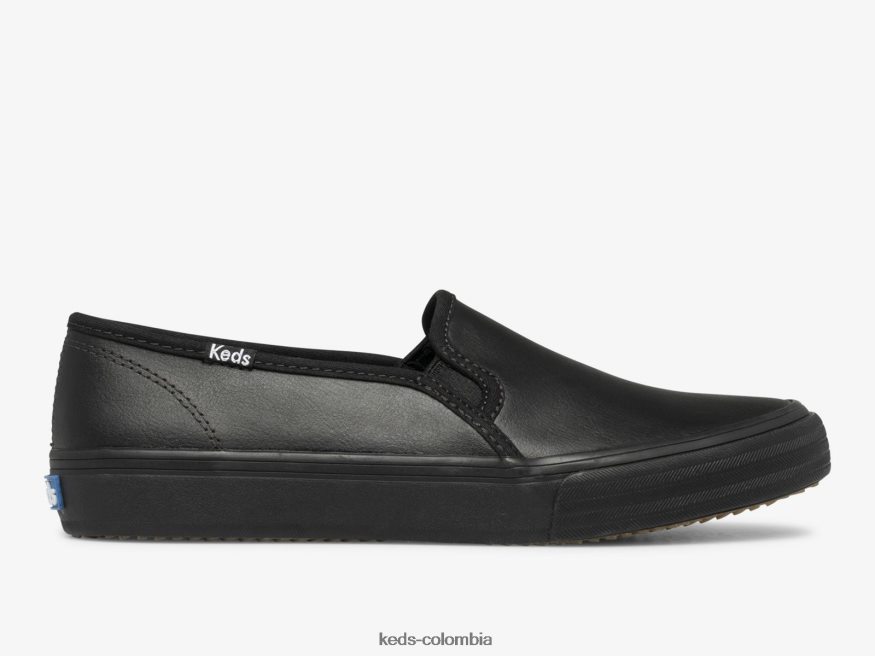RF0RND29 zapatilla sin cordones de cuero de dos pisos negro mujer Keds