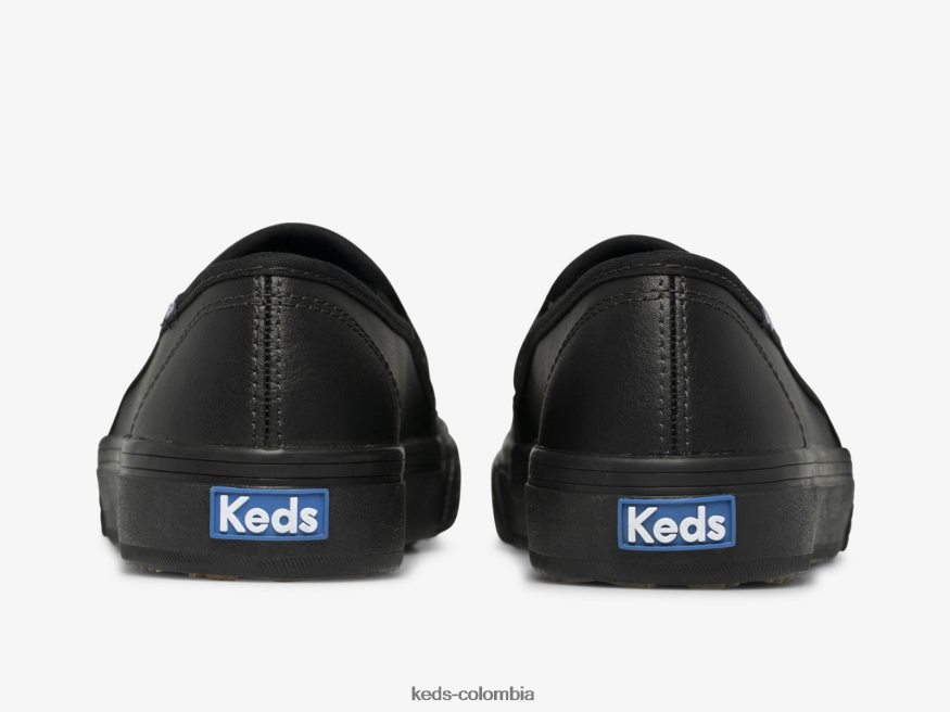 RF0RND29 zapatilla sin cordones de cuero de dos pisos negro mujer Keds
