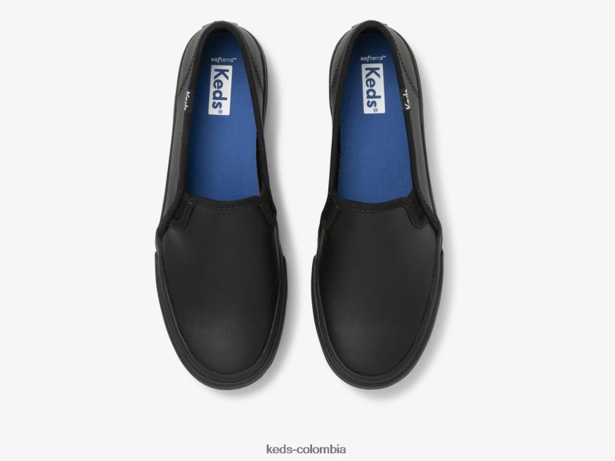 RF0RND29 zapatilla sin cordones de cuero de dos pisos negro mujer Keds