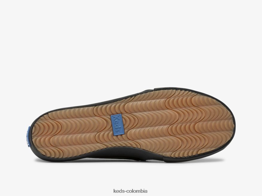 RF0RND29 zapatilla sin cordones de cuero de dos pisos negro mujer Keds
