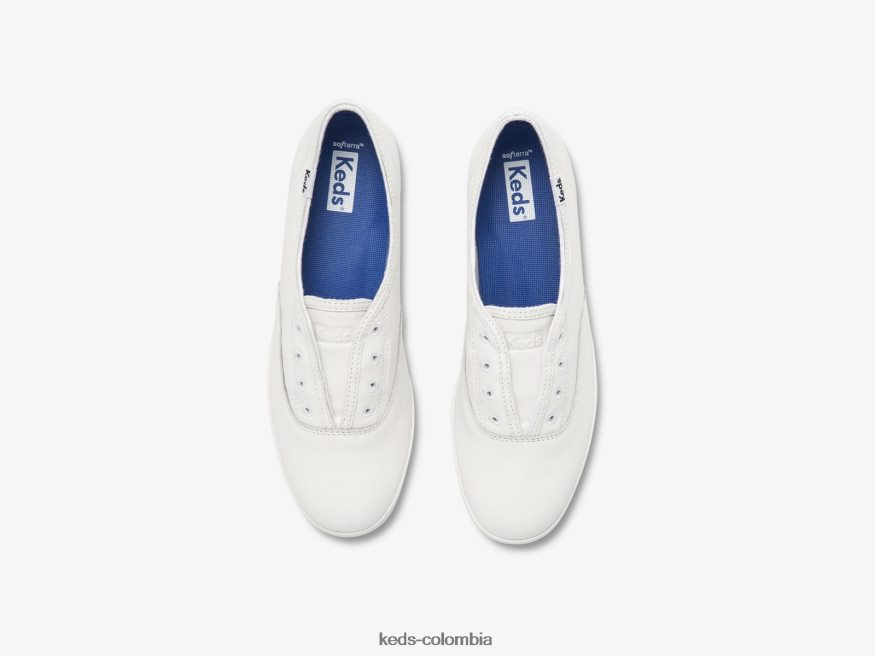 RF0RND37 zapatillas sin cordones chillax de cuero blanco mujer Keds