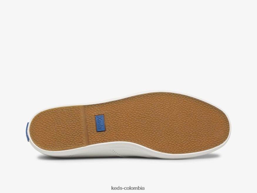 RF0RND37 zapatillas sin cordones chillax de cuero blanco mujer Keds