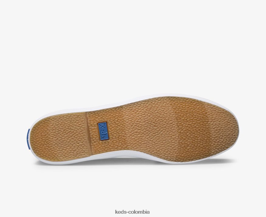 RF0RND38 tenis campeones de lona sin cordones blanco mujer Keds
