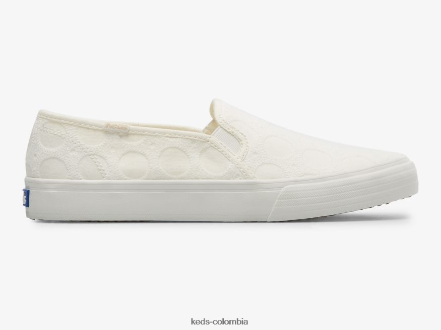 RF0RND39 Zapatilla sin cordones de croché con círculo de dos pisos blanco mujer Keds
