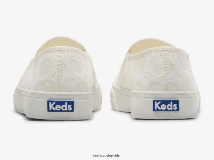 RF0RND39 Zapatilla sin cordones de croché con círculo de dos pisos blanco mujer Keds