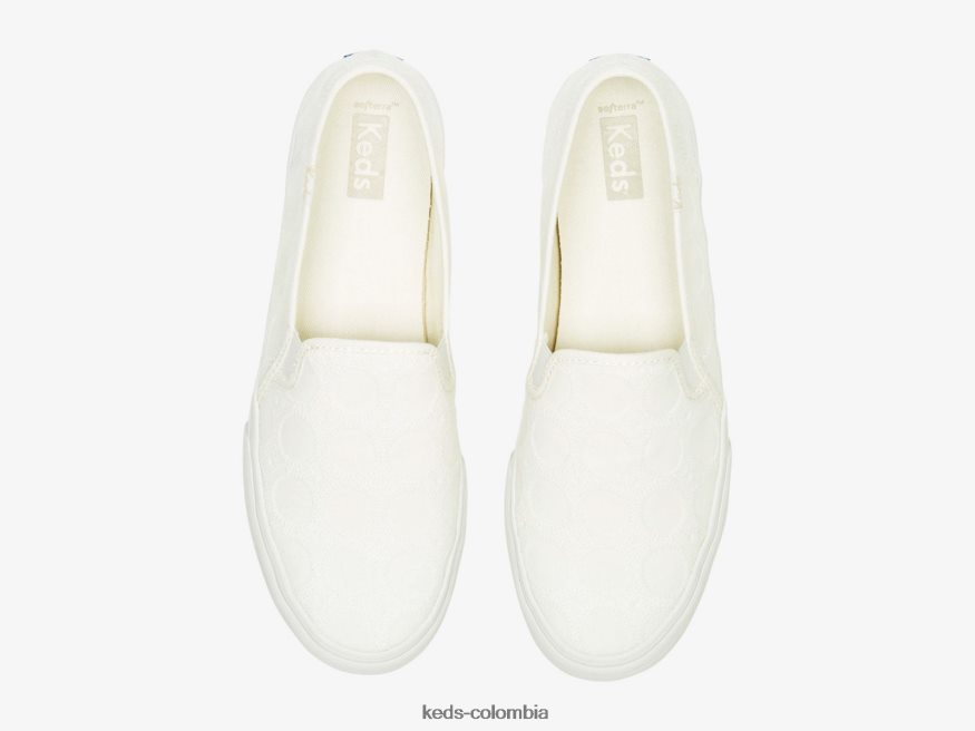 RF0RND39 Zapatilla sin cordones de croché con círculo de dos pisos blanco mujer Keds