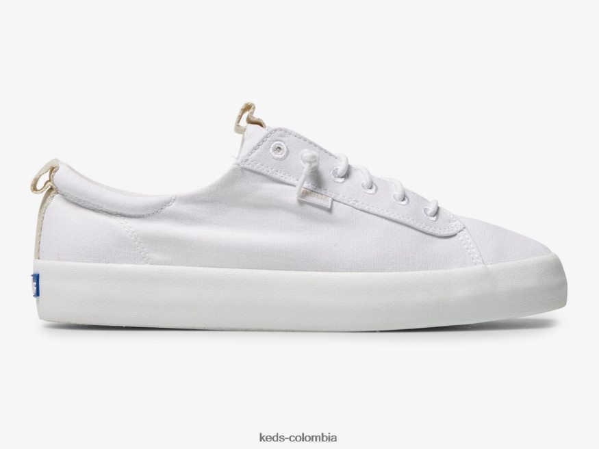 RF0RND59 zapatilla sin cordones de lona Kickback blanco mujer Keds