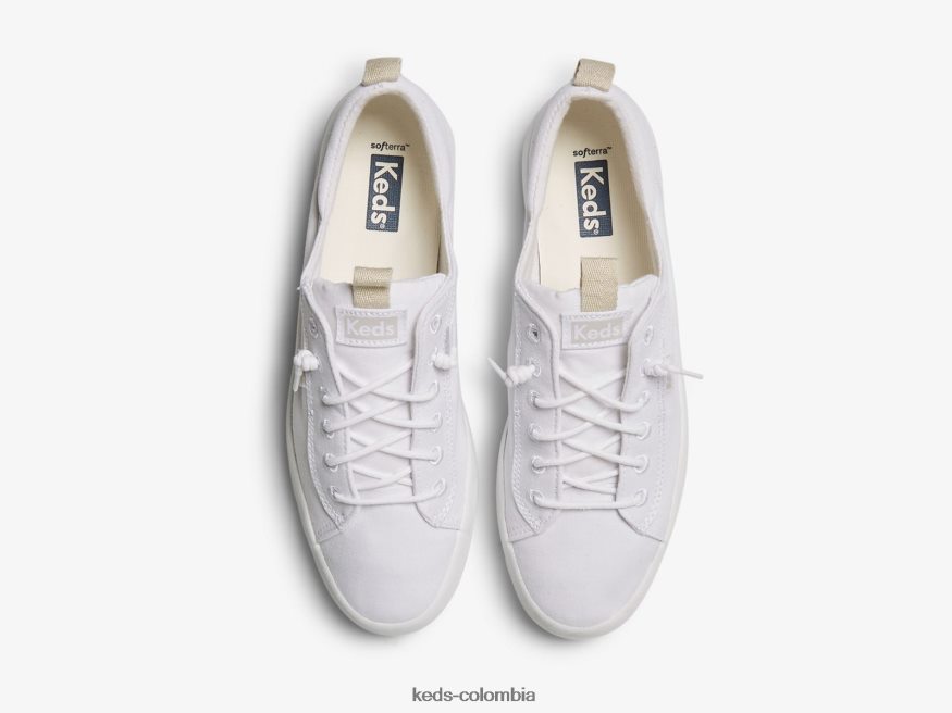 RF0RND59 zapatilla sin cordones de lona Kickback blanco mujer Keds