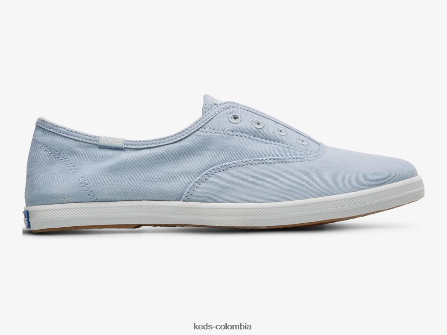 RF0RND60 Zapatilla sin cordones de sarga lavable Chillax azul claro mujer Keds
