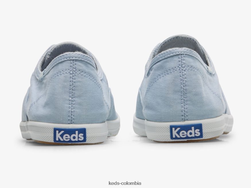 RF0RND60 Zapatilla sin cordones de sarga lavable Chillax azul claro mujer Keds