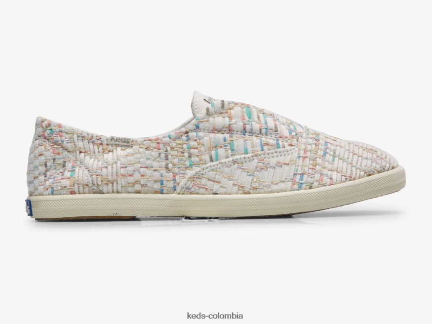 RF0RND63 Zapatilla sin cordones de tejido natural chillax textil blanco multicolor mujer Keds