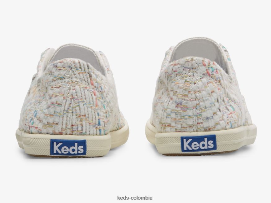 RF0RND63 Zapatilla sin cordones de tejido natural chillax textil blanco multicolor mujer Keds