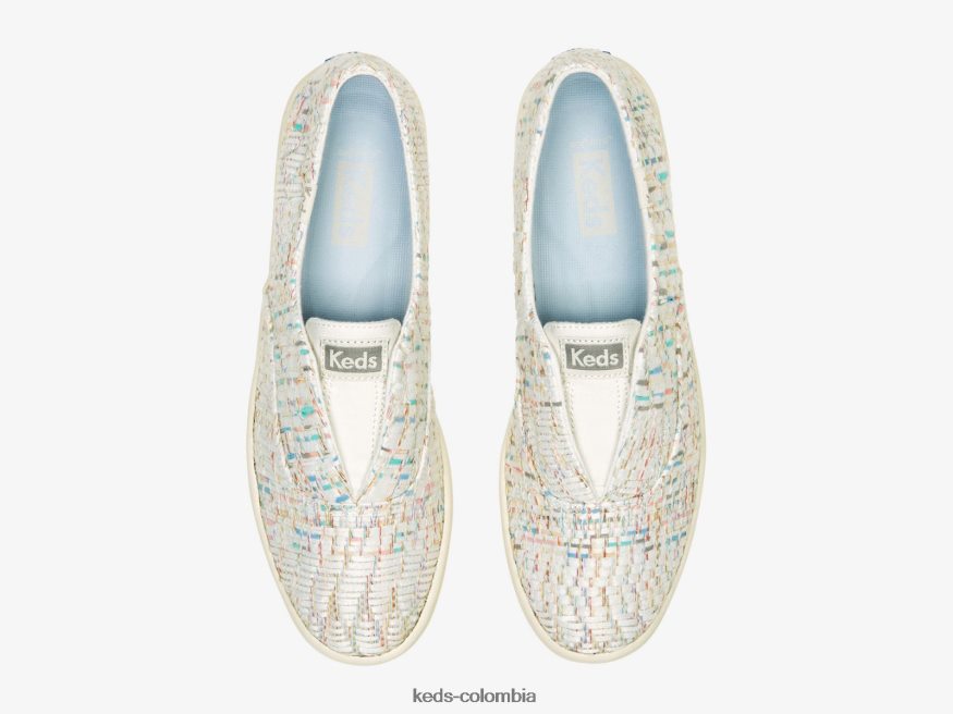 RF0RND63 Zapatilla sin cordones de tejido natural chillax textil blanco multicolor mujer Keds