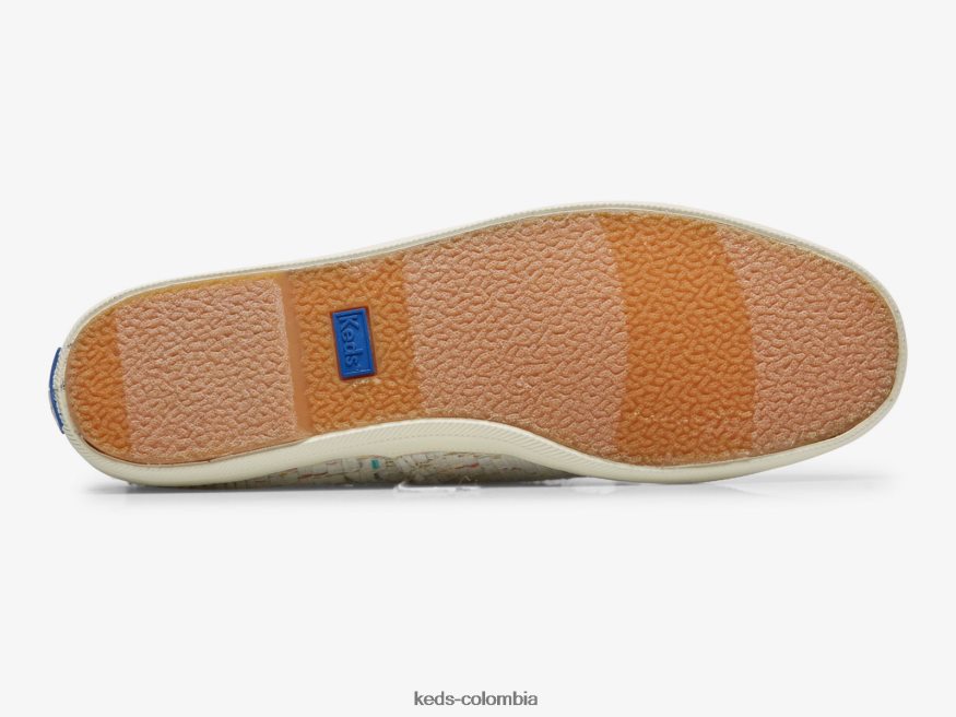 RF0RND63 Zapatilla sin cordones de tejido natural chillax textil blanco multicolor mujer Keds