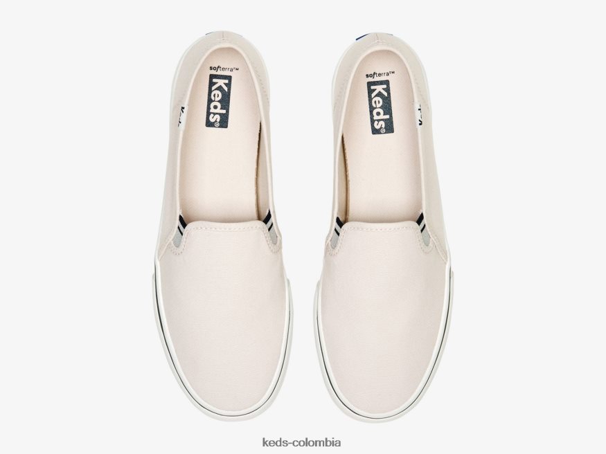 RF0RND66 tenis de lona de dos pisos sin cordones rosa claro mujer Keds