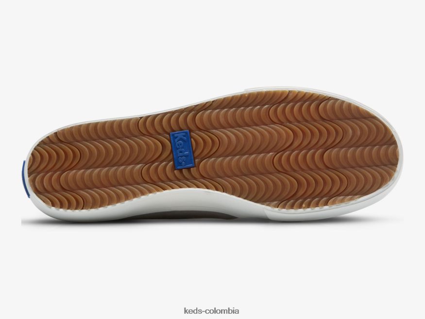 RF0RND68 Zapatilla sin cordones Double Decker de gamuza perforada gris mujer Keds
