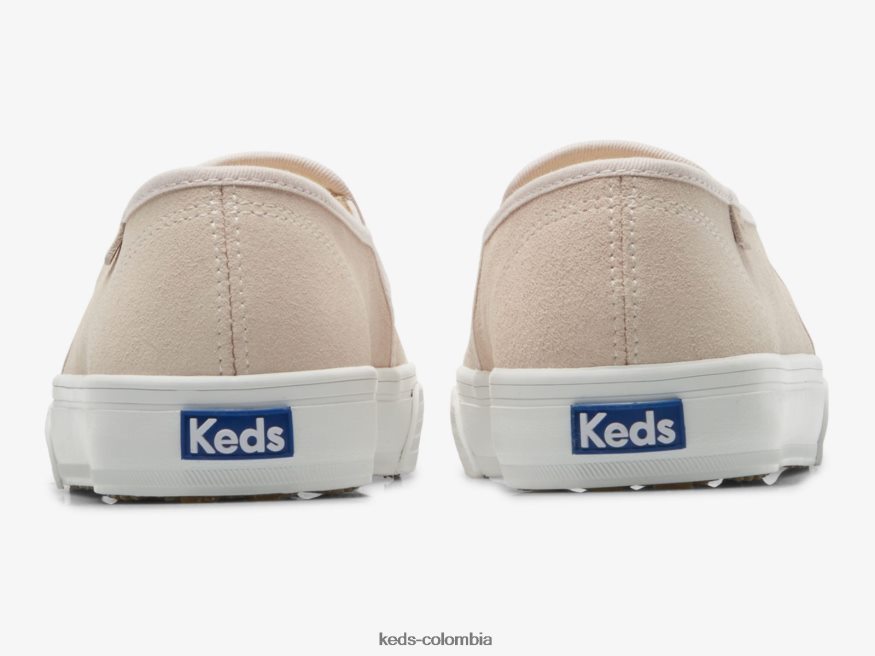 RF0RND69 Zapatilla sin cordones Double Decker de gamuza perforada Rosa claro mujer Keds