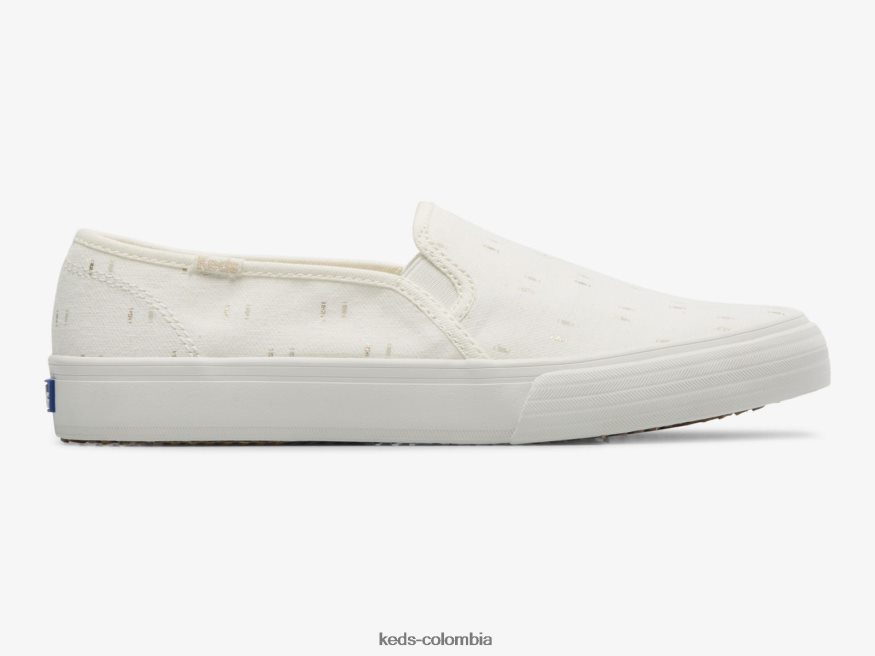 RF0RND70 zapatilla sin cordones de tela de dos pisos oro blanco roto mujer Keds