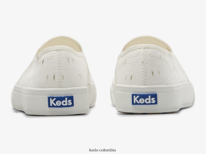 RF0RND70 zapatilla sin cordones de tela de dos pisos oro blanco roto mujer Keds