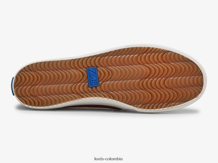 RF0RND75 Zapatilla de deporte sin cordones de gamuza con relieve de doble piso higo mujer Keds