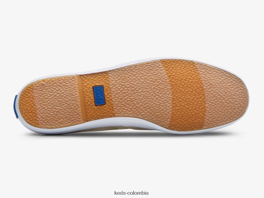 RF0RND9 zapatillas sin cordones con estampado de mini lunares bronceado blanco mujer Keds